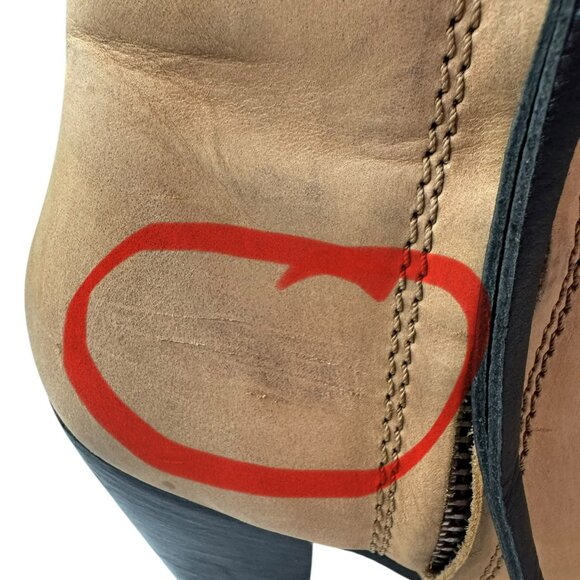 Acne Studios Pistol Nubuck Leather Ankle Boots Tan Brown Italy Women’s Size 8.5 - Picture 12 of 13